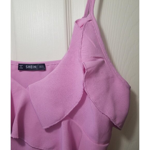 Camisole top, Narrow adjustable shoulder straps and ruffles at neckline - Picture 2 of 5